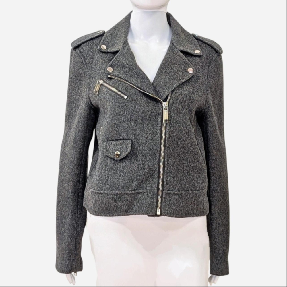 Michael Kors grey moto style jacket Size Medium